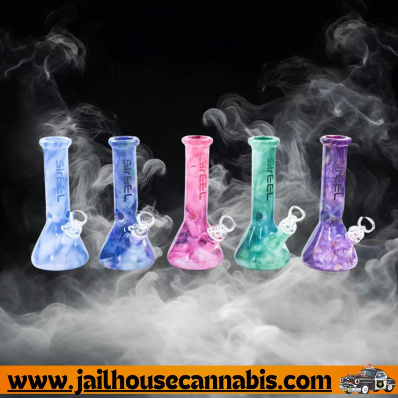 8" SirEEL MirageStone Beaker Bong with Flower Bowl | Assorted Colors