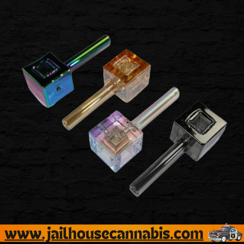 SirEEL - 4.5” Shapes Test Series Iridized Hand Pipe, Square “The Root” cube