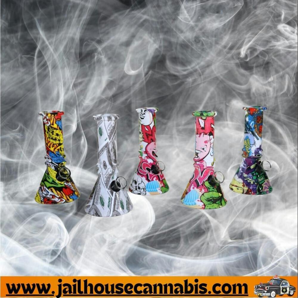 SirEEL - 6" Image Transfer Beaker Bong with Flower Bowl , Assorted