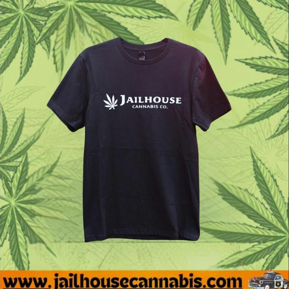 Jailhouse T- Shirt - Black with White Letters - 5XL