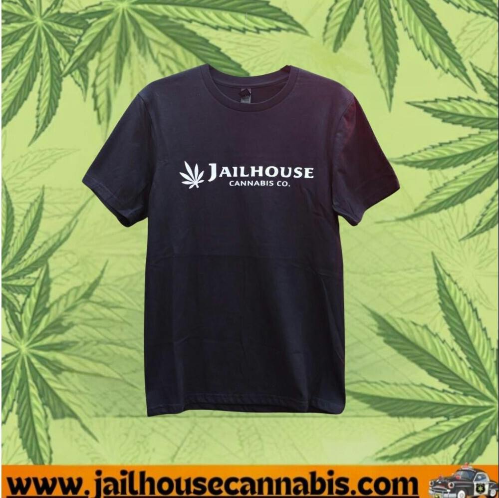 Jailhouse T-Shirt - Black with White Letters - XL