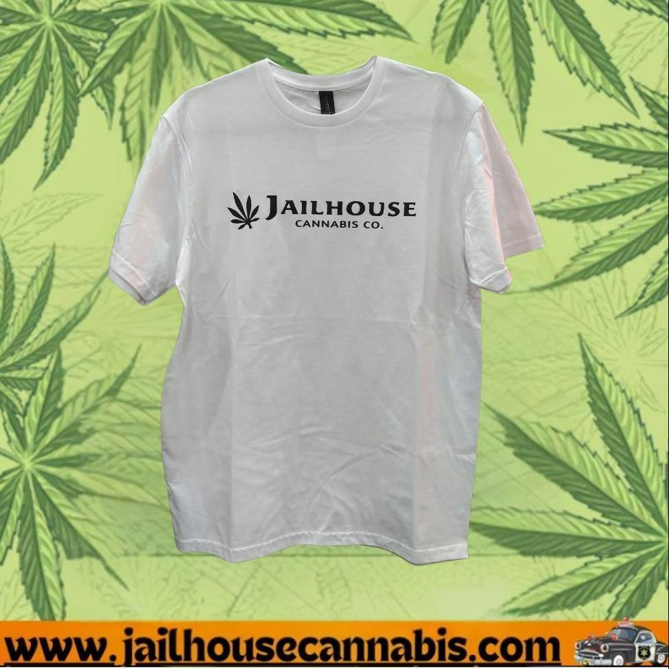 Jailhouse T-Shirt - White with Black Letters - 2XL