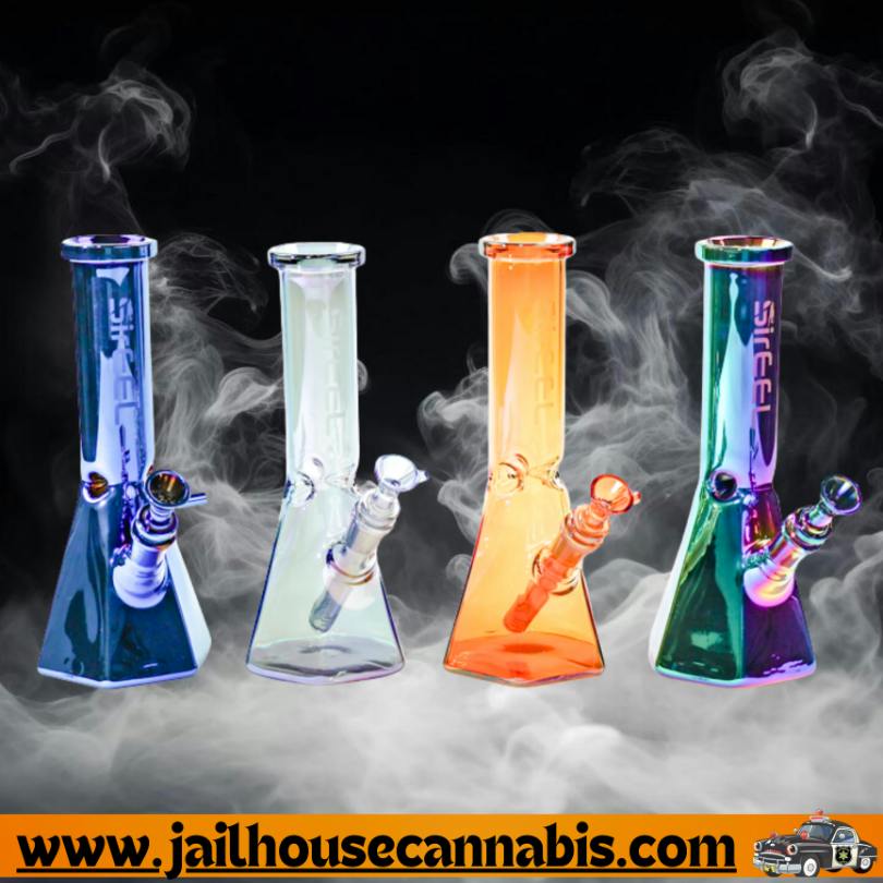 SirEEL - 10" Iridized Hexagonal Beaker Bong with Bowl