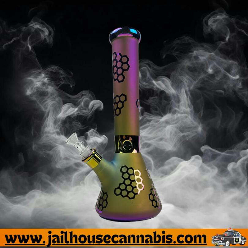 14" SirEEL Etched Bong Blue Designs
