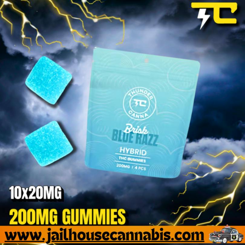 Thunder Canna - 200mg 4ct Gummies - Brisk Blue Razz (H)