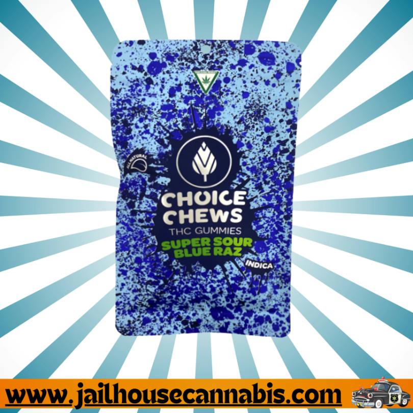 100mg Choice - Super Sour Blue Raz Gummies (I)