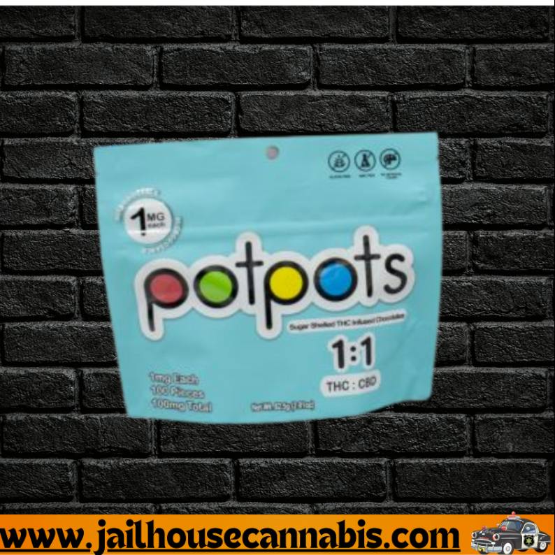 Potpots - 1:1 THC/CBD Milk Chocolate 100x1mg