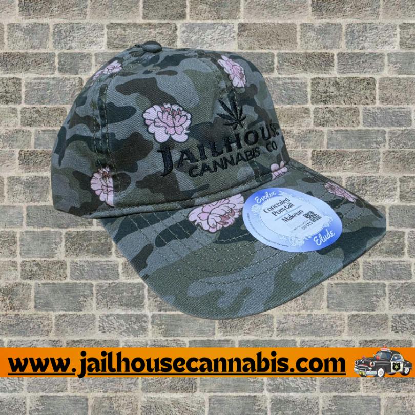 Ponytail Hat - Camo with Roses
