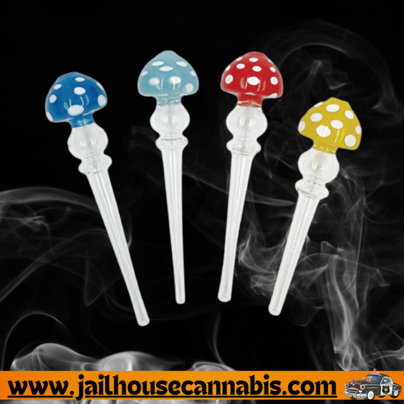 6" SirEEL Mushroom Mouth Dab Straw | Assorted Colors | Retail Packaging