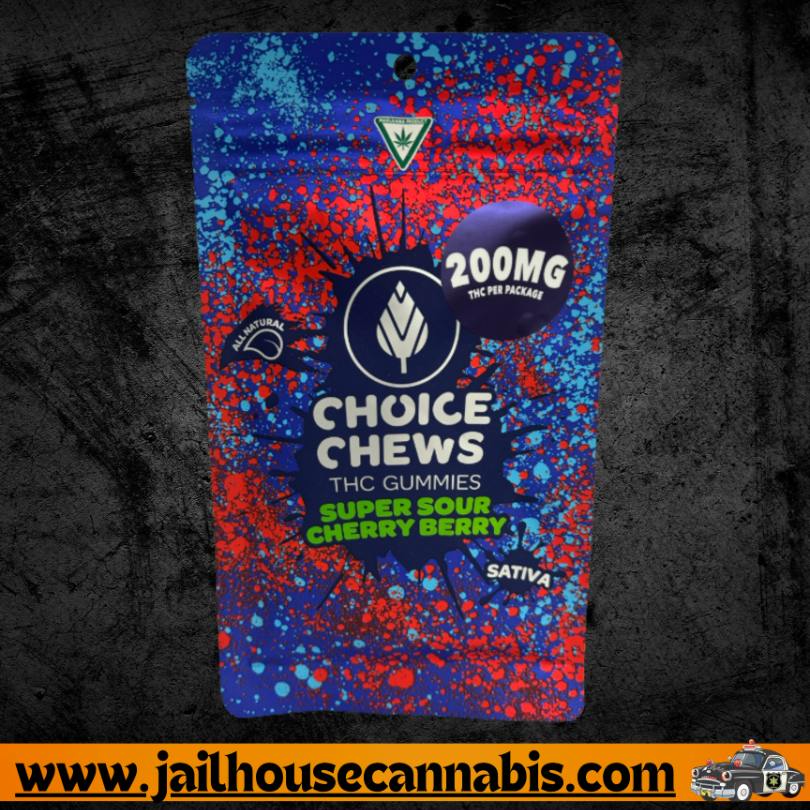200mg Choice - Super Sour Cherry Berry Gummies (S)
