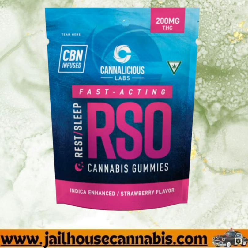 Cannalicious - RSO Gummies - Rest/Sleep Strawberry - 200mg (Fast Acting)
