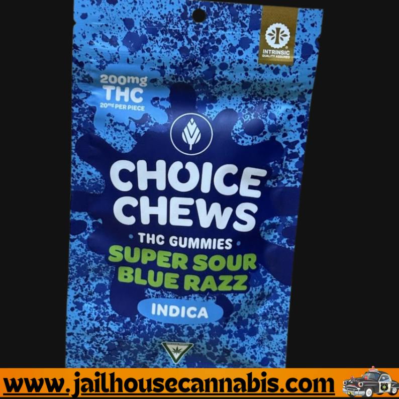 200mg Choice - Super Sour Blue Raz Gummies (I)