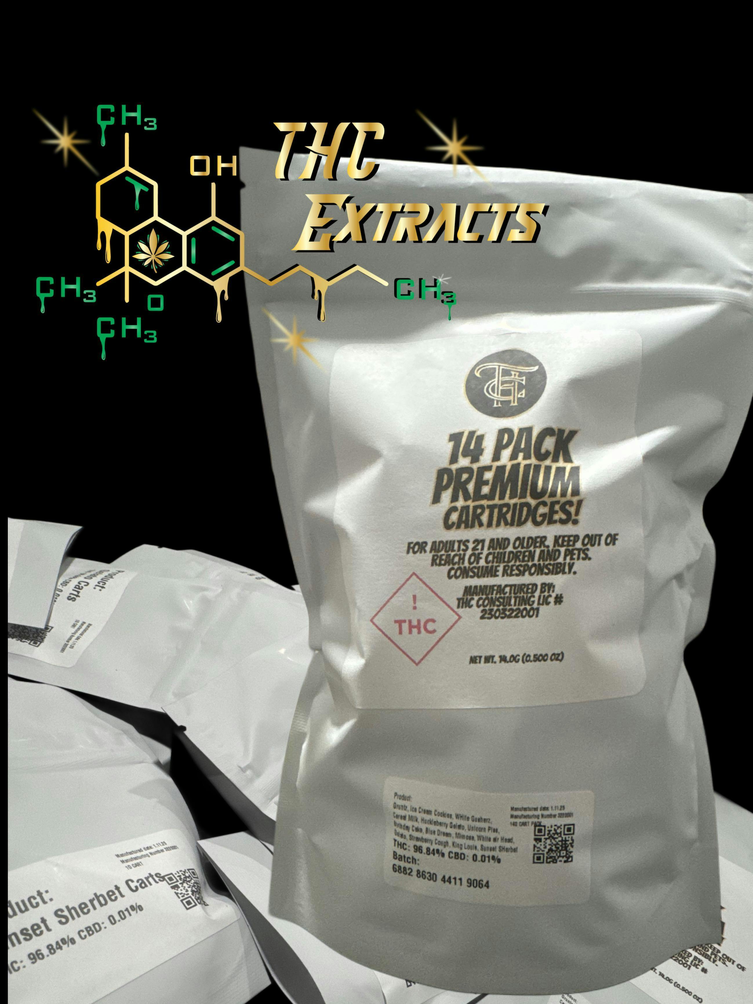 THC Premium 14g Packs Cart cannabis product