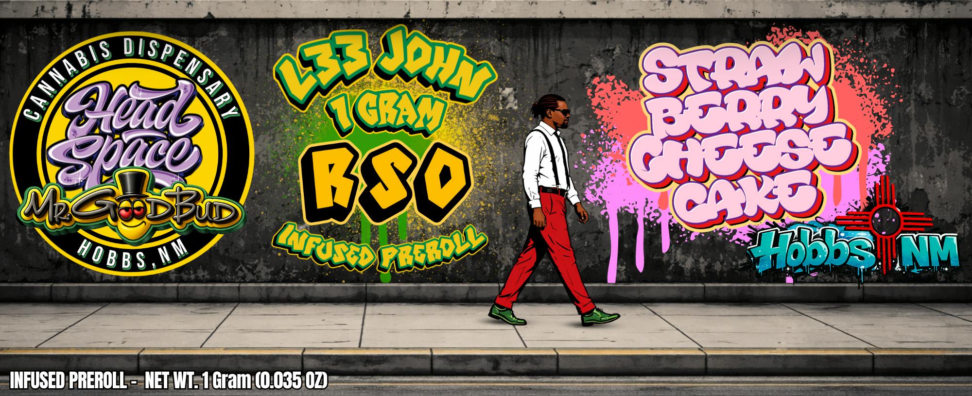 MGB - L33 John - RSO infused Strawberry Cheesecake - 1g pr (Sativa) cannabis product
