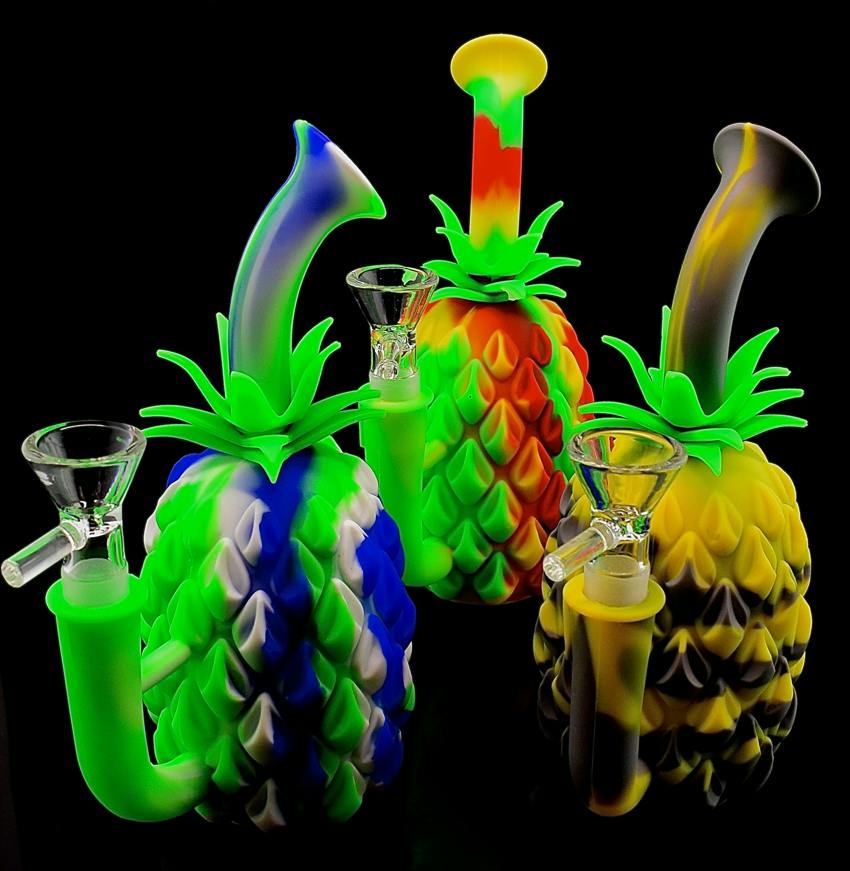 Wholesale Glass Pipe Pineapple silicone water pipe
