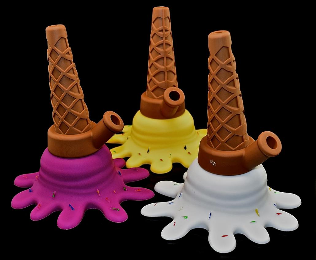 Wholesale Glass Pipe Splatted Ice Cream Cone Water Pipe