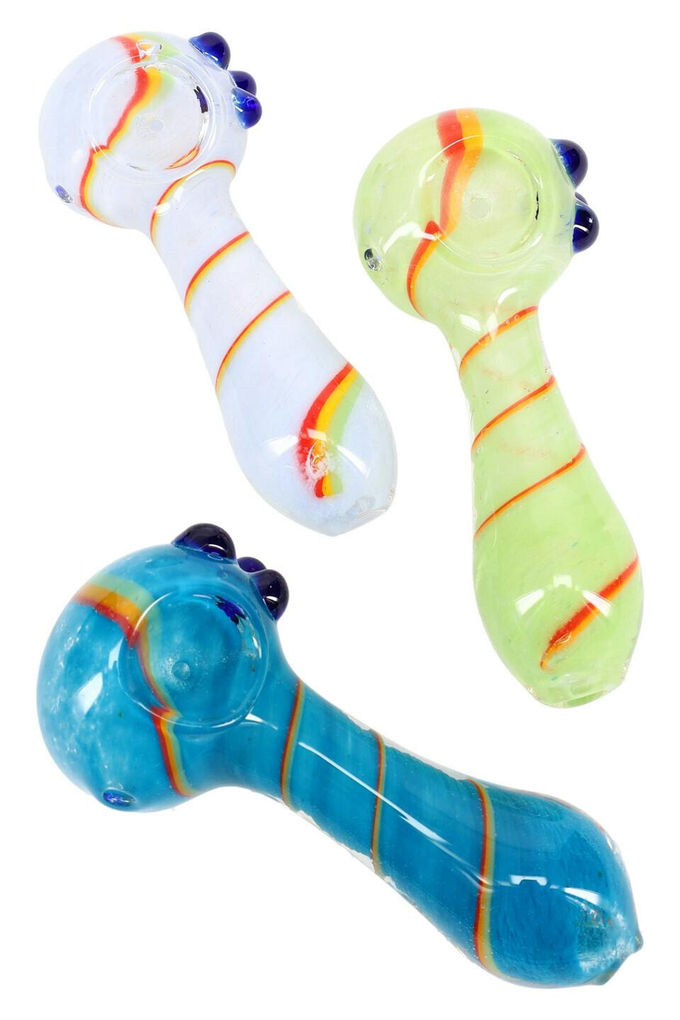 Pipe - 4" Striped Frit Glass Pipe
