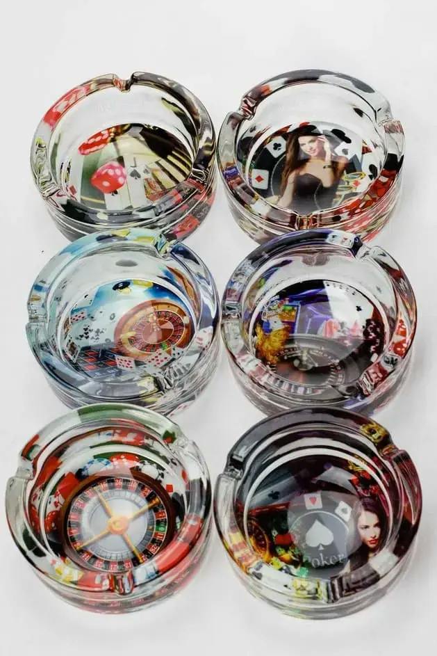 Round glass ashtray - Casino