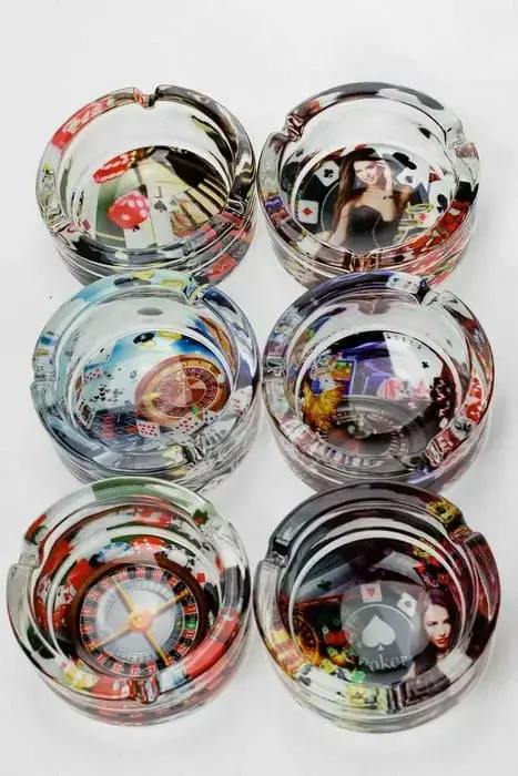 Round glass ashtray display - Casino