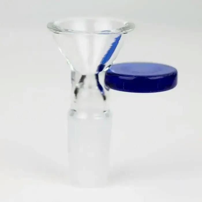 Glass bowl with color round handle for 14 mm - Blue