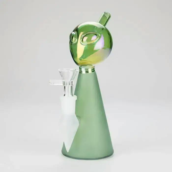 7" Green Alien Glass Bong