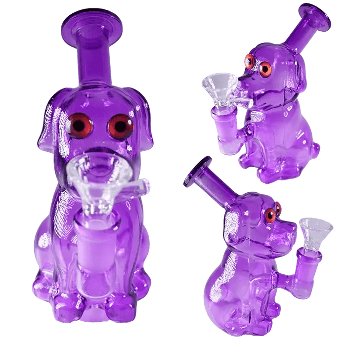 5" Dog Themed Water Pipe with 14mm Glass Bowl