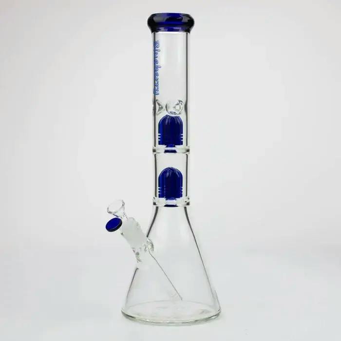 Blueberry-15 inch Double Tree Perc Beaker - Blue