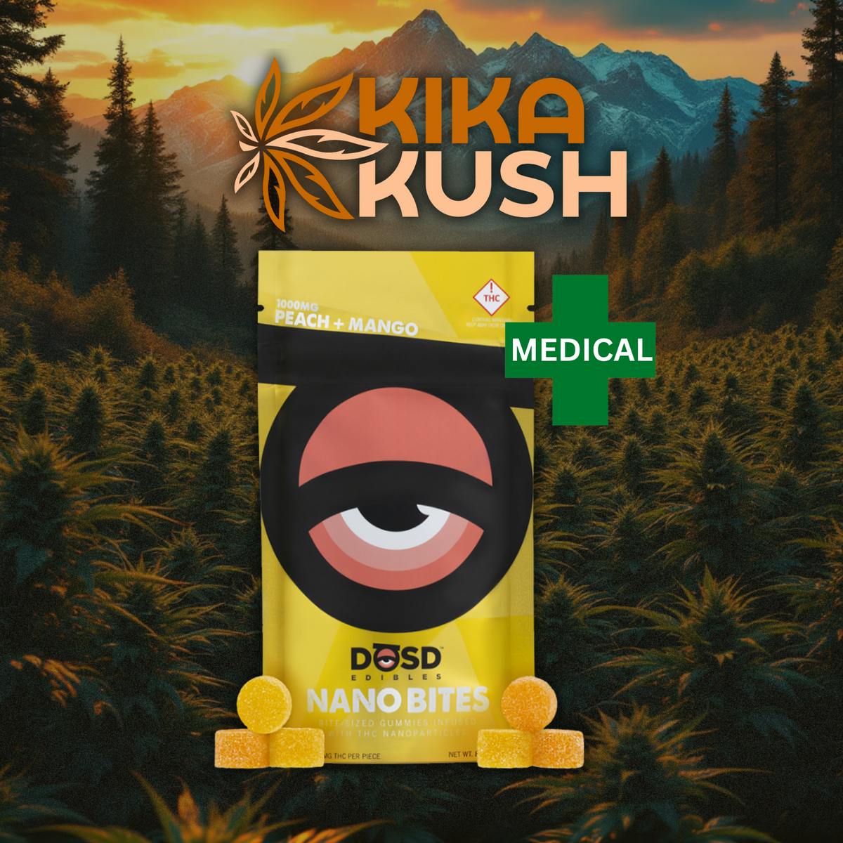 DOSD - Gummies - Peach Mango 1000mg