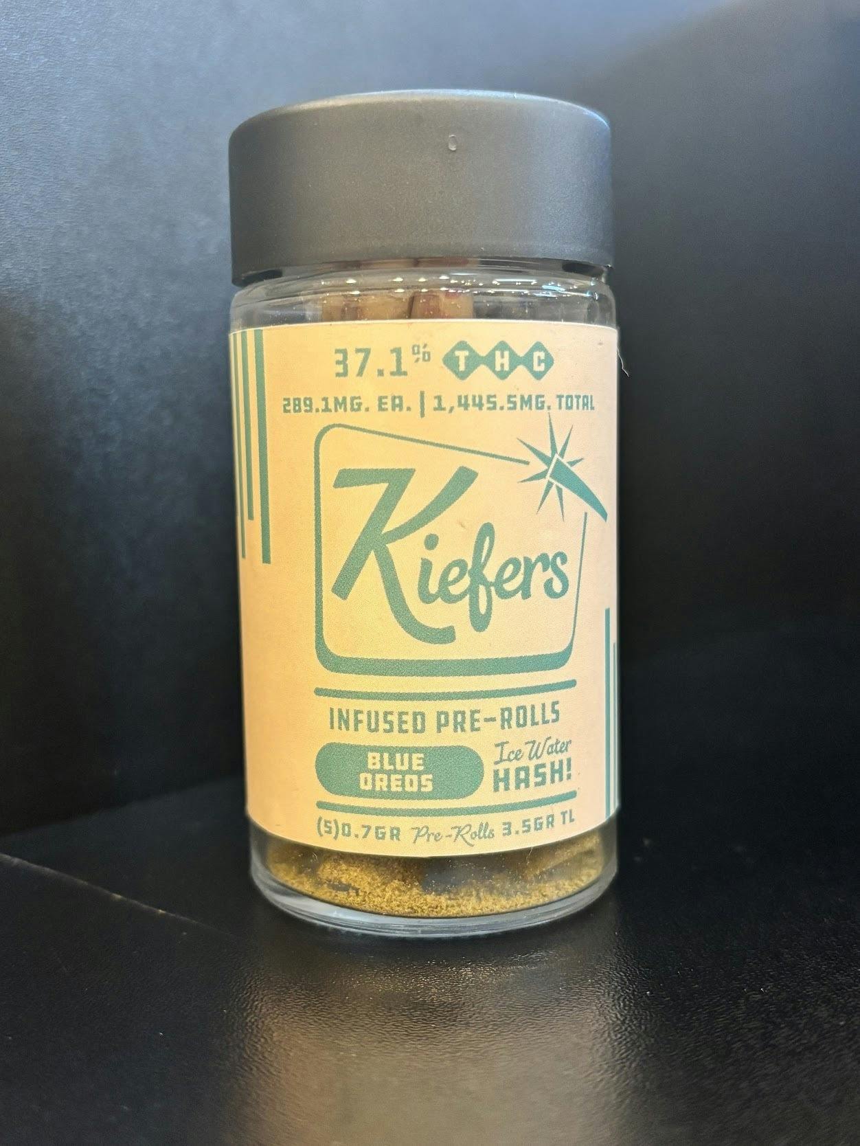 Blue Oreos- KIEFERS- 5Pck .7G Hash Infused Pre Rolls