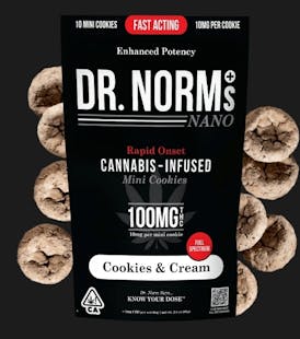 Dr. Norms | NANO Cookies & Cream Cookies | Hybrid | 100mg | 10ct
