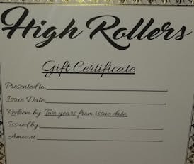 High Rollers - Gift Certificate