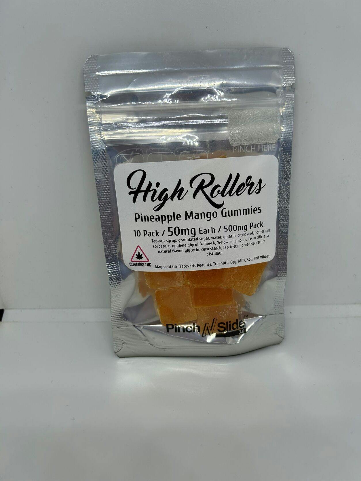 High Rollers - Gummies - 10pk/50mg/500mg - Pineapple Mango