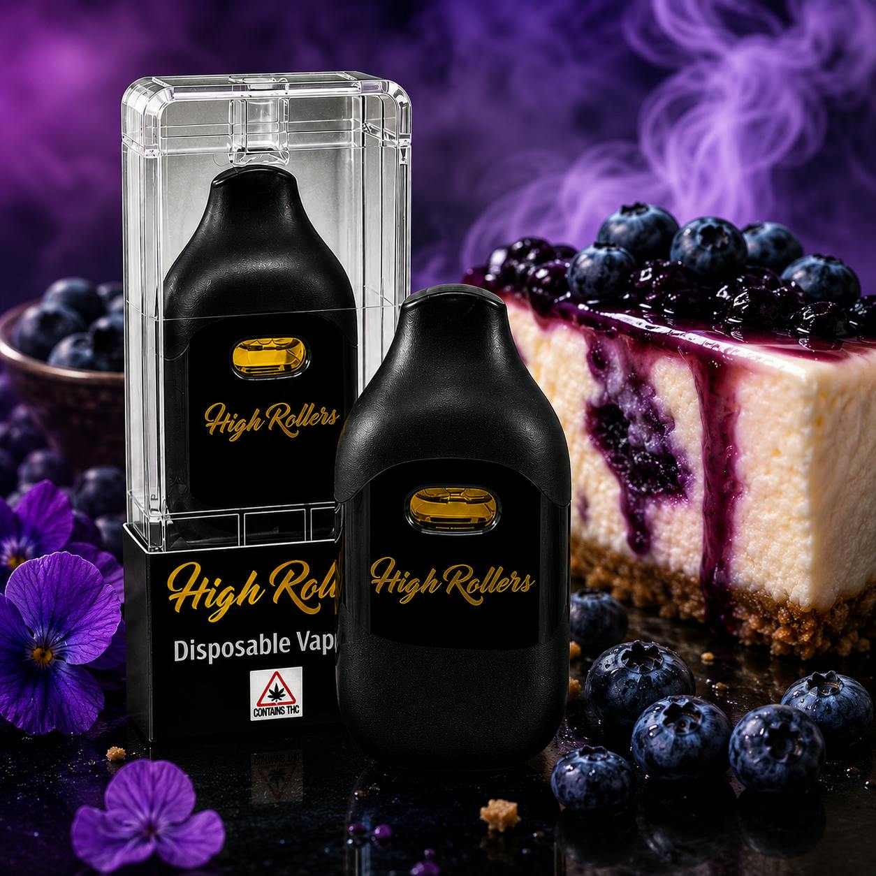 High Rollers - 1g - Disposable THC Vape Pen - Blueberry Cheesecake (iH)