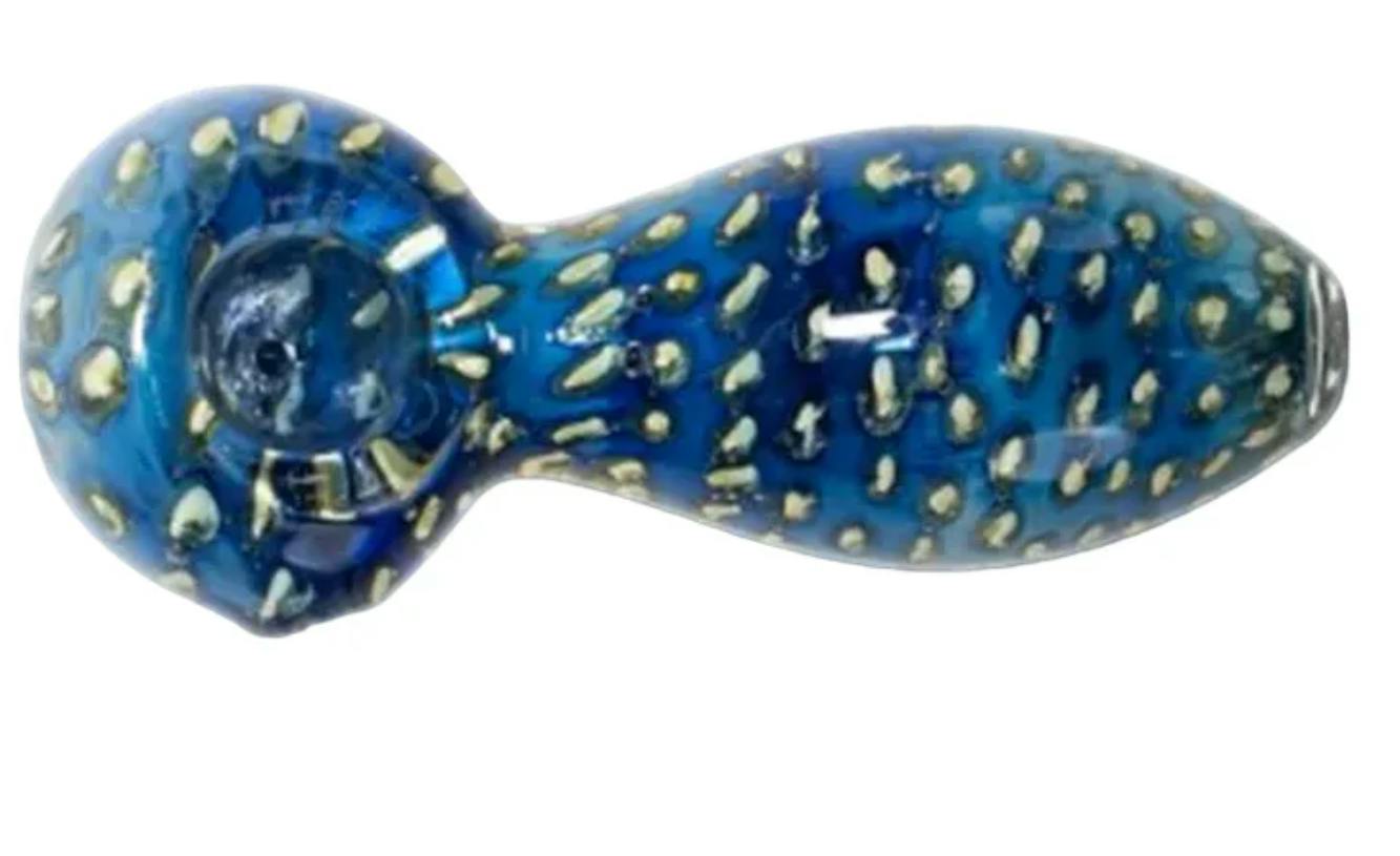 High Rollers - Glass - Large Blue Bub Oyster Glass Hand Pipe - 4.5"
