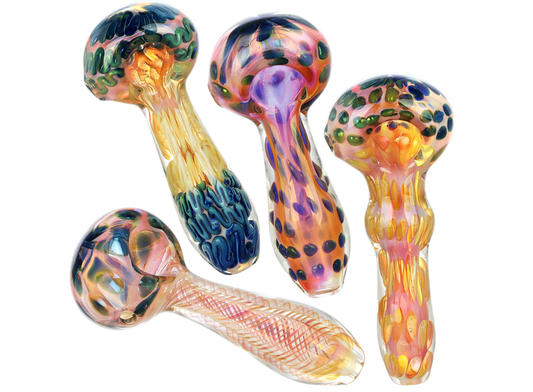 High Rollers - Glass - Assorted Spoon Pipe - 4"