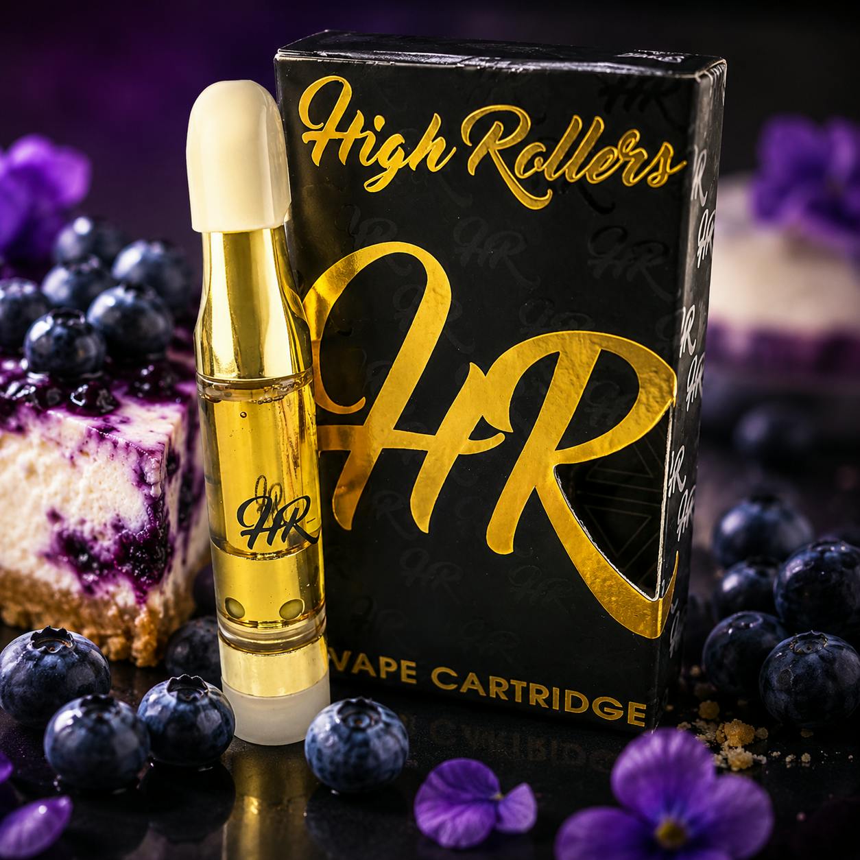 High Rollers - THC Vape Cartridge - .5g - Blueberry Cheesecake (iH)