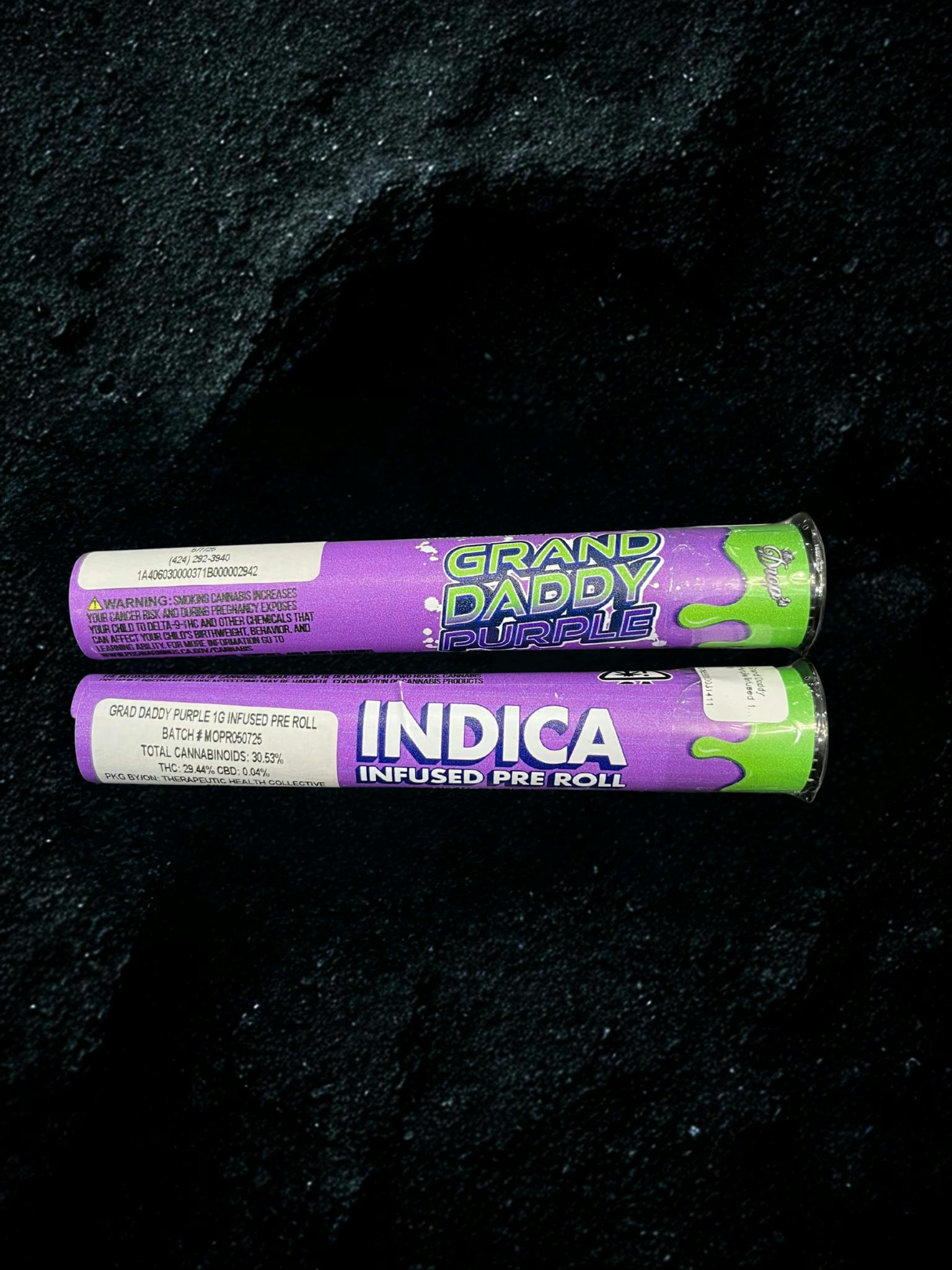 The Drop LA - Grand Daddy Purple Infused 1G Pre Roll at Exclusive Caregivers