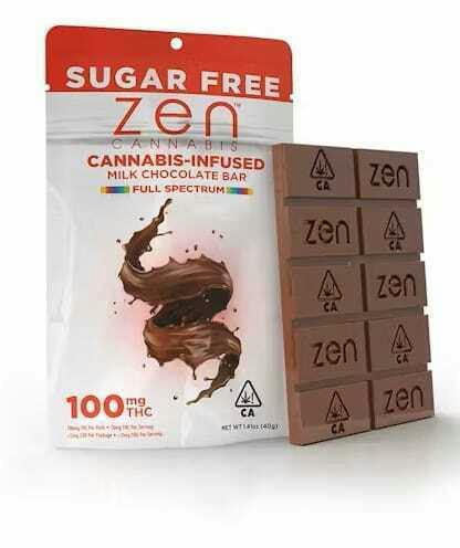 Sugar-Free Milk Chocolate Bar by Zen Cannabis