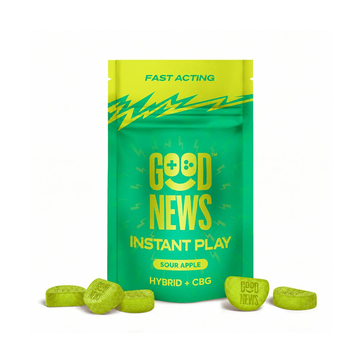 GOOD NEWS | INSTANT PLAY SOUR APPLE GUMMIES | 200MG