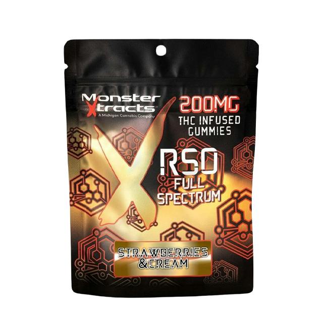 MONSTER XTRACTS | STRAWBERRIES AND CREAM RSO GUMMIES | 200MG