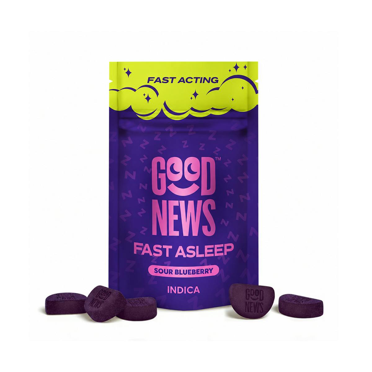 GOOD NEWS | FAST ASLEEP SOUR BLUEBERRY GUMMIES | 200MG