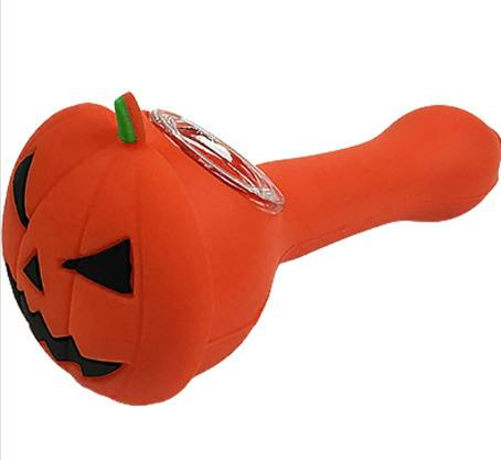 5" Silicone Halloween Jack O'Lantern Pipe