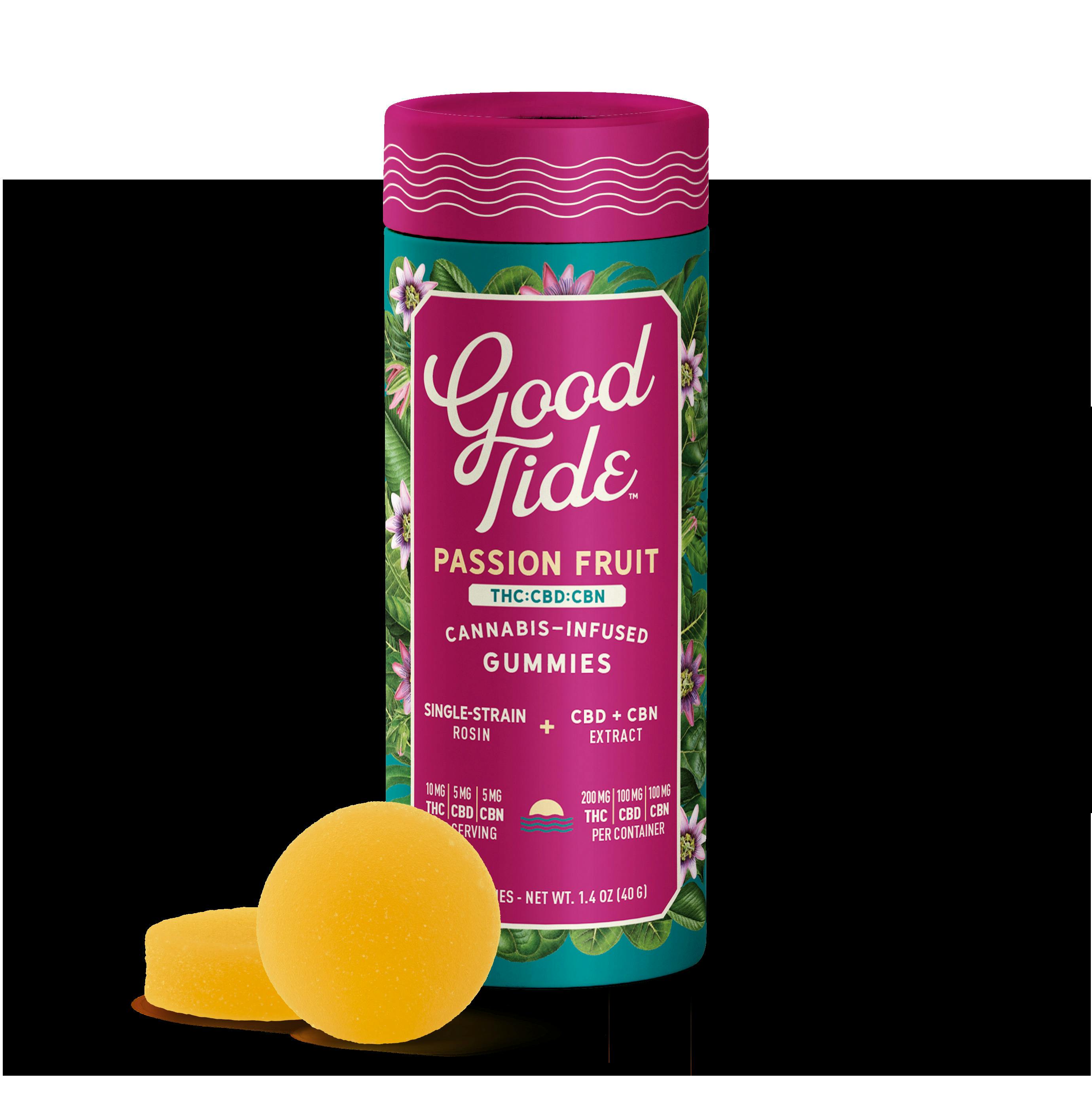 Good Tide - Gummies - 200mg Hash Rosin - 2:1:1 THC/CBD/CBN - Passion Fruit
