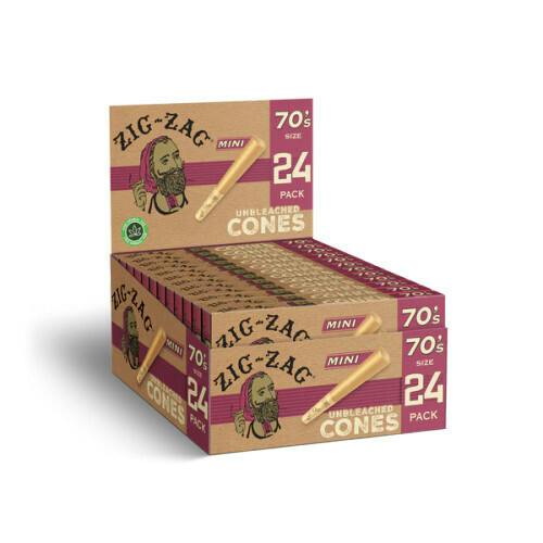 Zig Zag - Cones - Unbleached 24pk - 70mm Minis