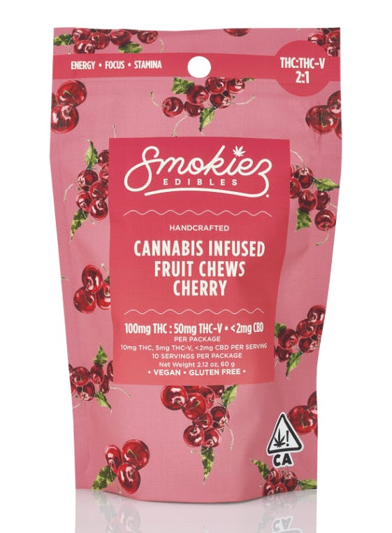 Smokiez - 2:1 THCV 10pk Fruit Chews | 100mg | Cherry - Gummies