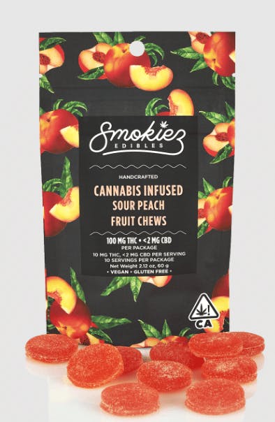 Smokiez - 10pk Fruit Chews | 100mg | Sour Peach - Gummies