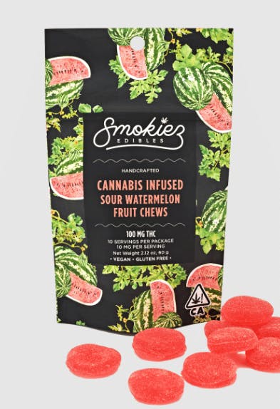 Smokiez - 10pk Fruit Chews | 100mg | Sour Watermelon - Gummies
