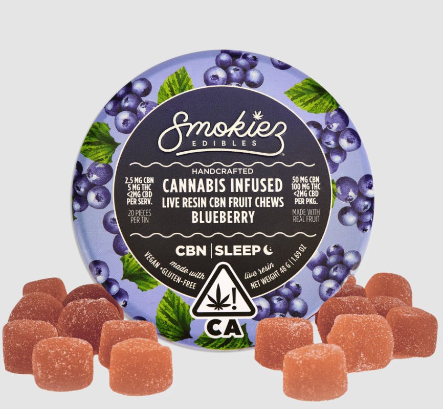 Smokiez - 2:1 CBN 20pk Live Resin | 100mg | Blueberry Sleep - Gummies