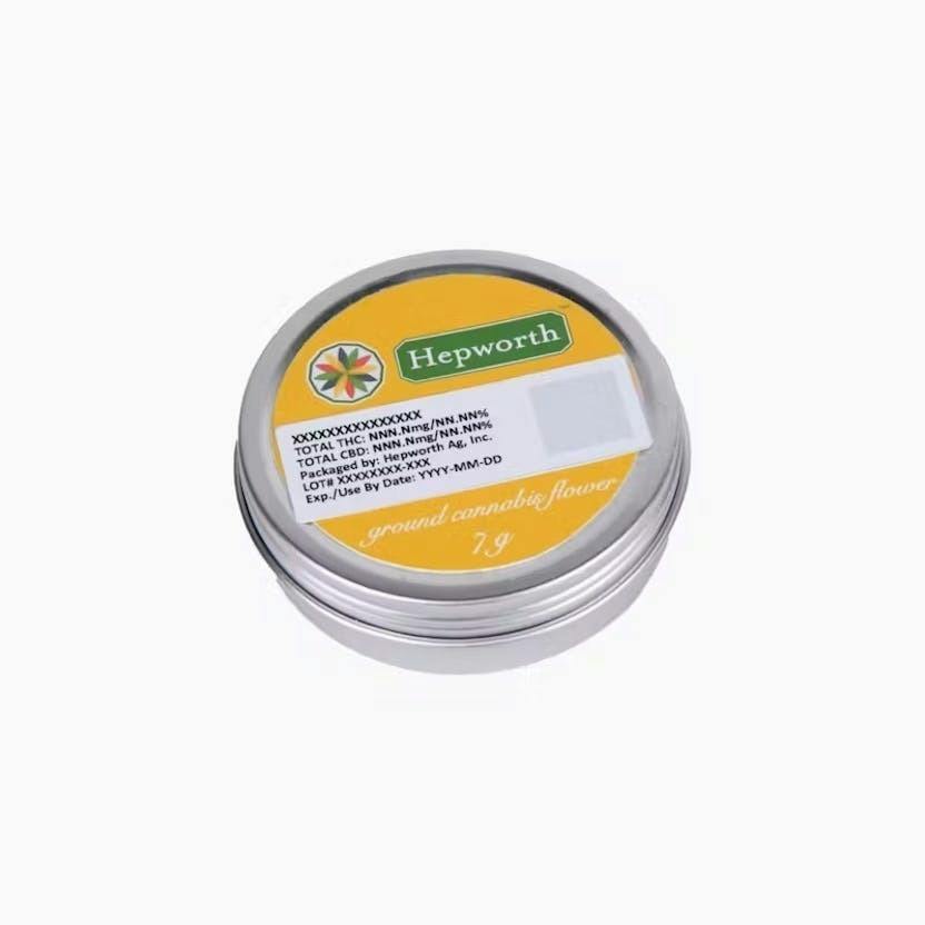 Hepworth - 7.0g Ground Flower in Tin - Mango Dog x White Runtz - Hybrid (Sativa-Dominant)
