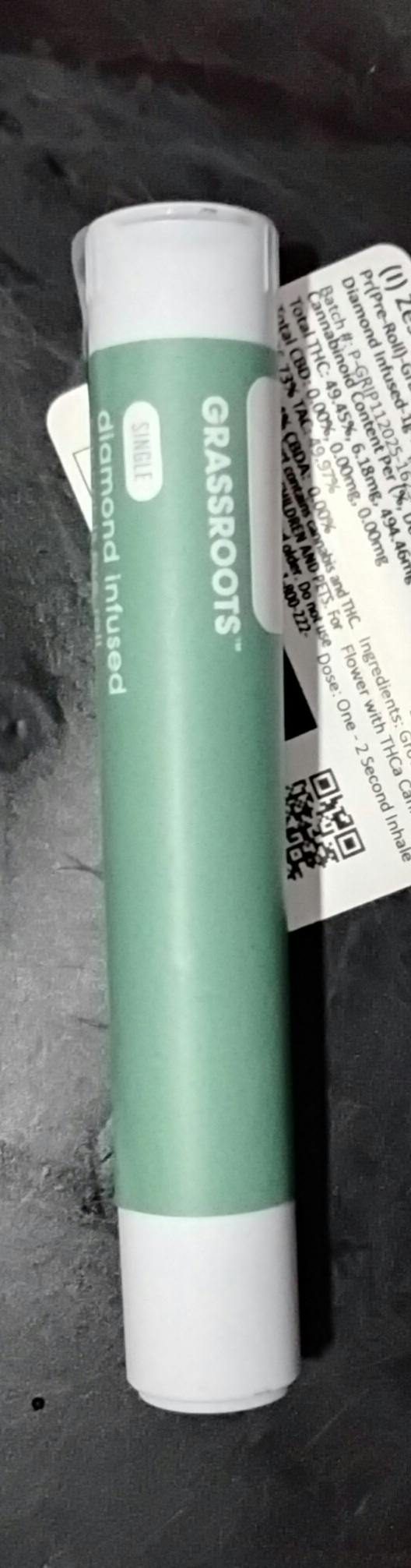 Pr(Pre-Roll)-Grassroots-Dark Heart-Moonbeam Gelato-Diamond Infused-1g-H